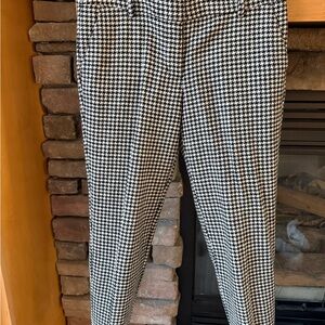 J. Crew City Fit Skimmer Black and White Houndstooth Ankle Pants Career Size 6